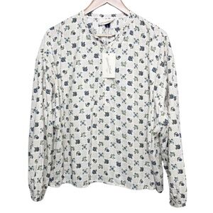 New with Tag Universal Thread Women's Checkered Floral Long Sleeve Blouse